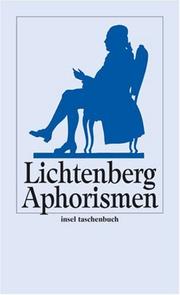 Aphorismen. by Georg Christoph Lichtenberg