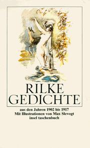 Gedichte. by Rainer Maria Rilke