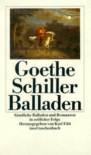 Sämtliche Balladen und Romanzen. In zeitlicher Folge. by Johann Wolfgang von Goethe