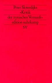 Peter Sloterdijks Kritik der zynischen Vernunft. ( Neue Folge, 297) by Peter Sloterdijk