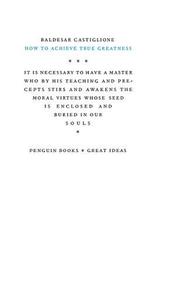 How to Achieve True Greatness by Conte Baldassarre Castiglione
