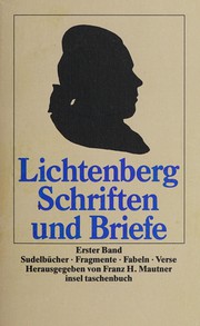 Schriften und Briefe by Georg Christoph Lichtenberg