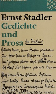 Gedichte und Prosa by E Stadler