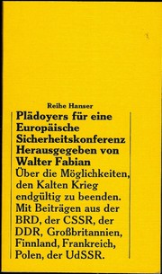 Plädoyers für eine europäische Sicherheitskonferenz by Walter Fabian