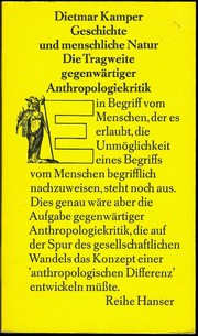 Geschichte und menschliche Natur by Dietmar Kamper