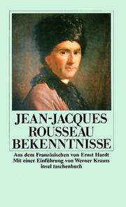 Bekenntnisse. by Jean-Jacques Rousseau
