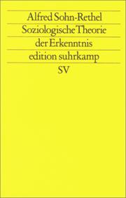 Soziologische Theorie der Erkenntnis by Alfred Sohn-Rethel