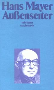 Außenseiter by Hans Mayer