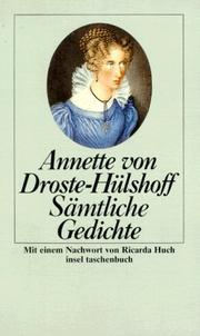 Sämtliche Gedichte. by Annette von Droste-Hülshoff