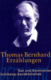 Erzählungen by Thomas Bernhard