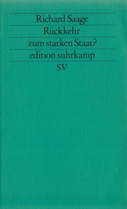 Rückkehr zum starken Staat? Studien über Konservatismus, Faschismus und Demokratie by Richard Saage