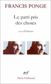 Le Parti pris des choses by Francis Ponge